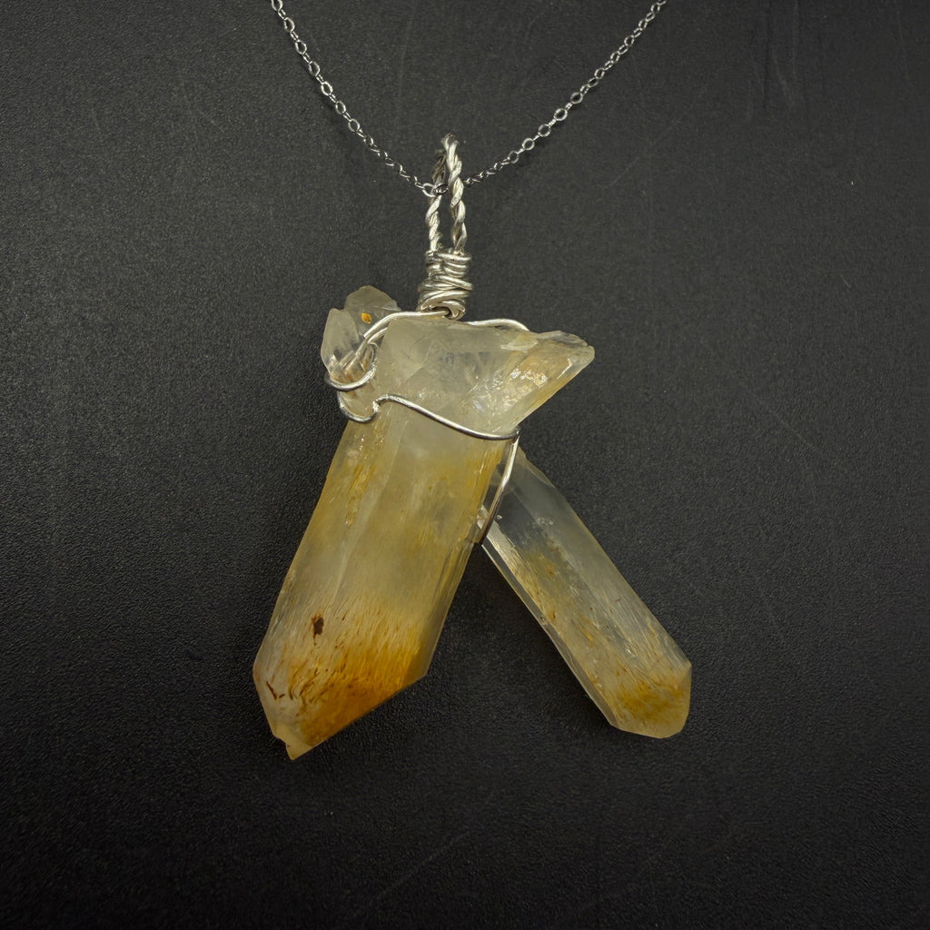 Columbian Mango Quartz S925 Handmade Necklace