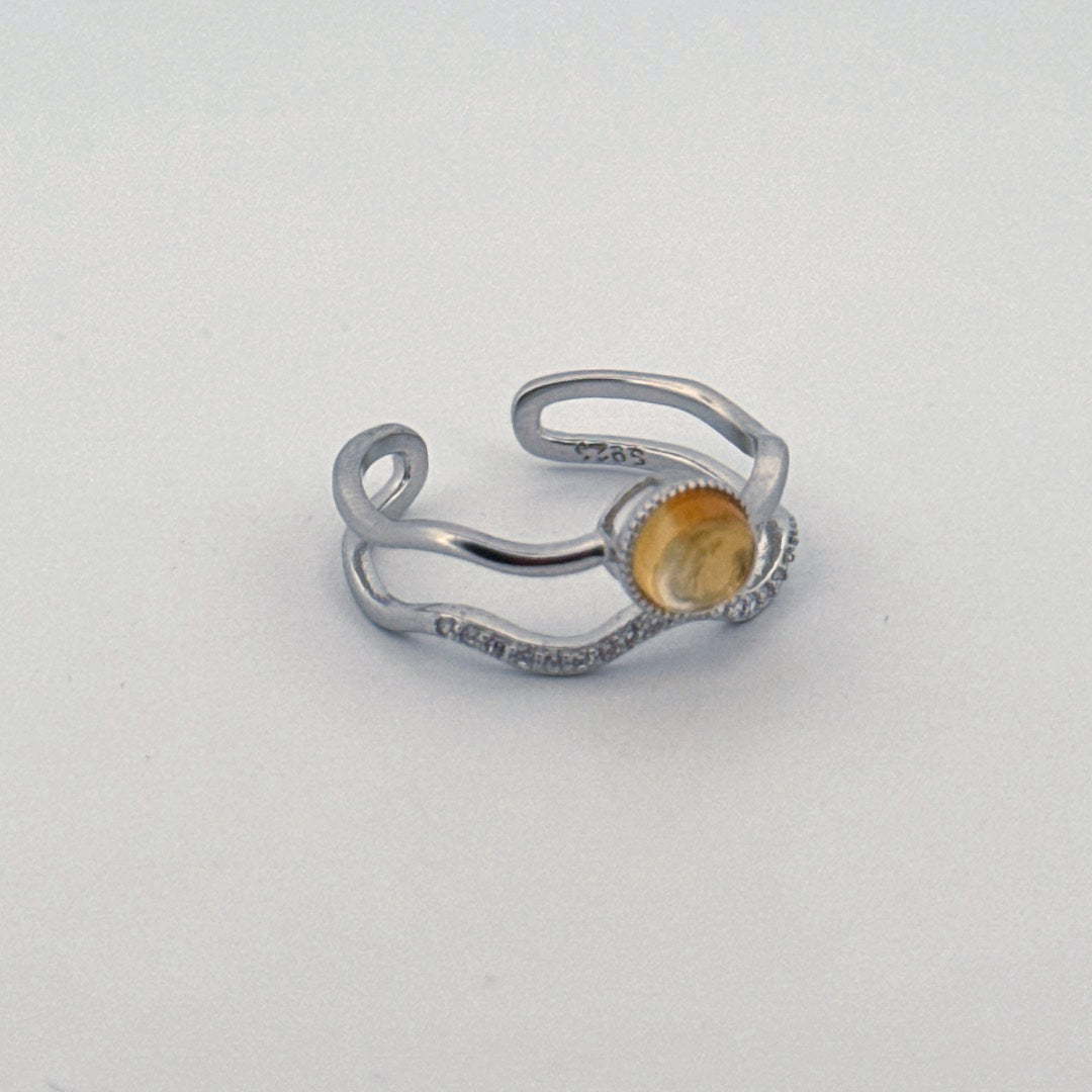 Citrine S925 Adjustable Ring
