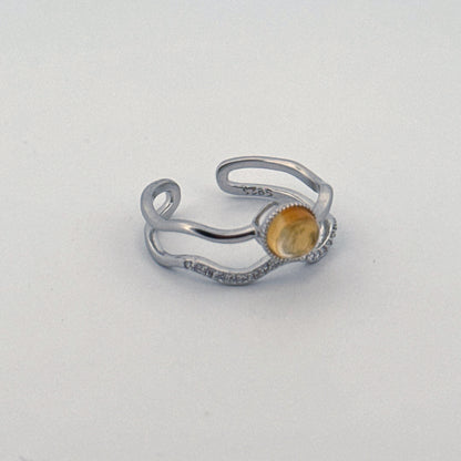 Citrine S925 Adjustable Ring