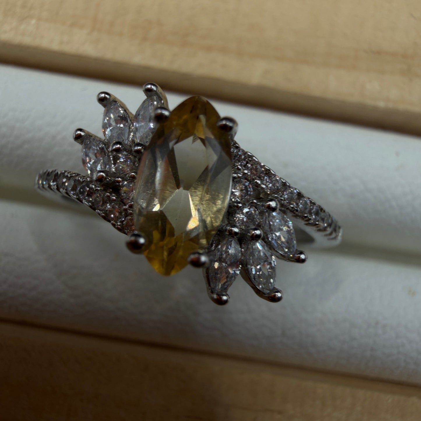 Citrine S925 Adjustable Ring