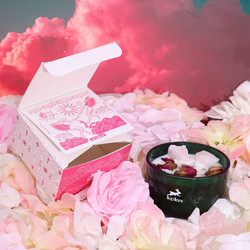 Tarot Crystal Magic Flower Candle - The Lovers
