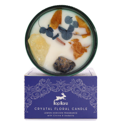 The Sun Tarot Crystal Magic Flower Candle