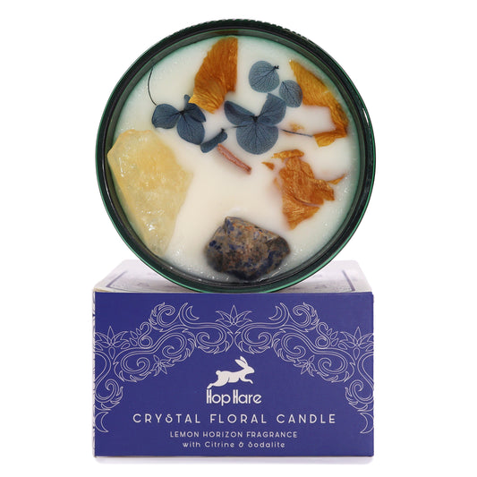 The Sun Tarot Crystal Magic Flower Candle