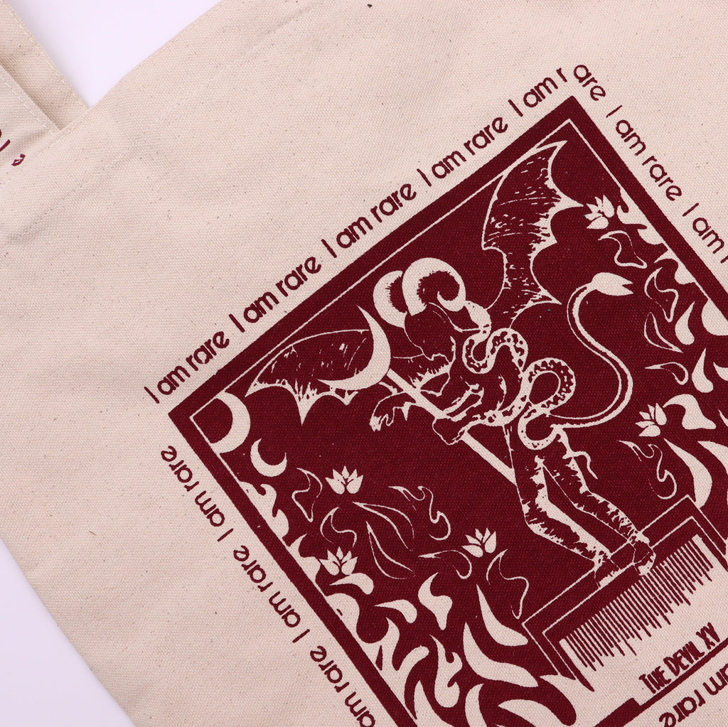 "I am Rare" The Devil Tarot Tote Bag