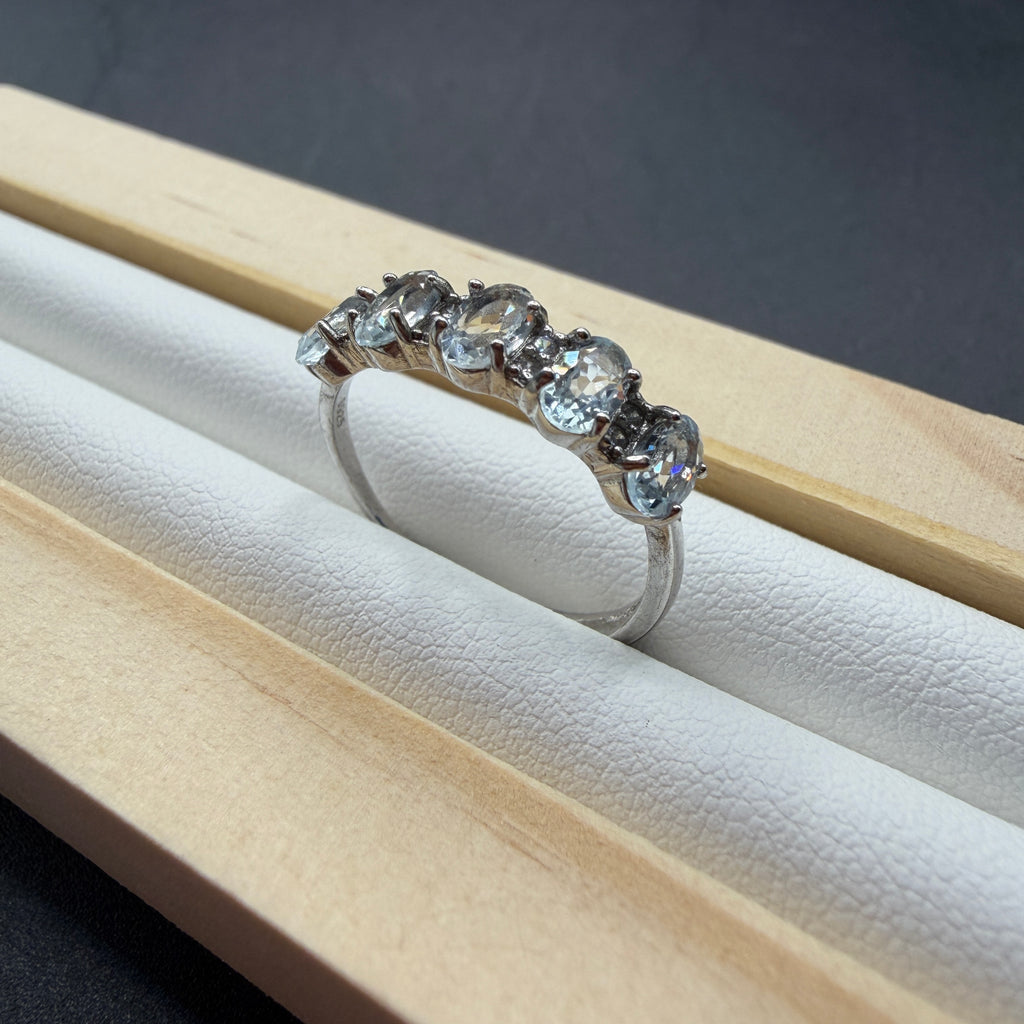 Aquamarine S925 Adjustable Ring