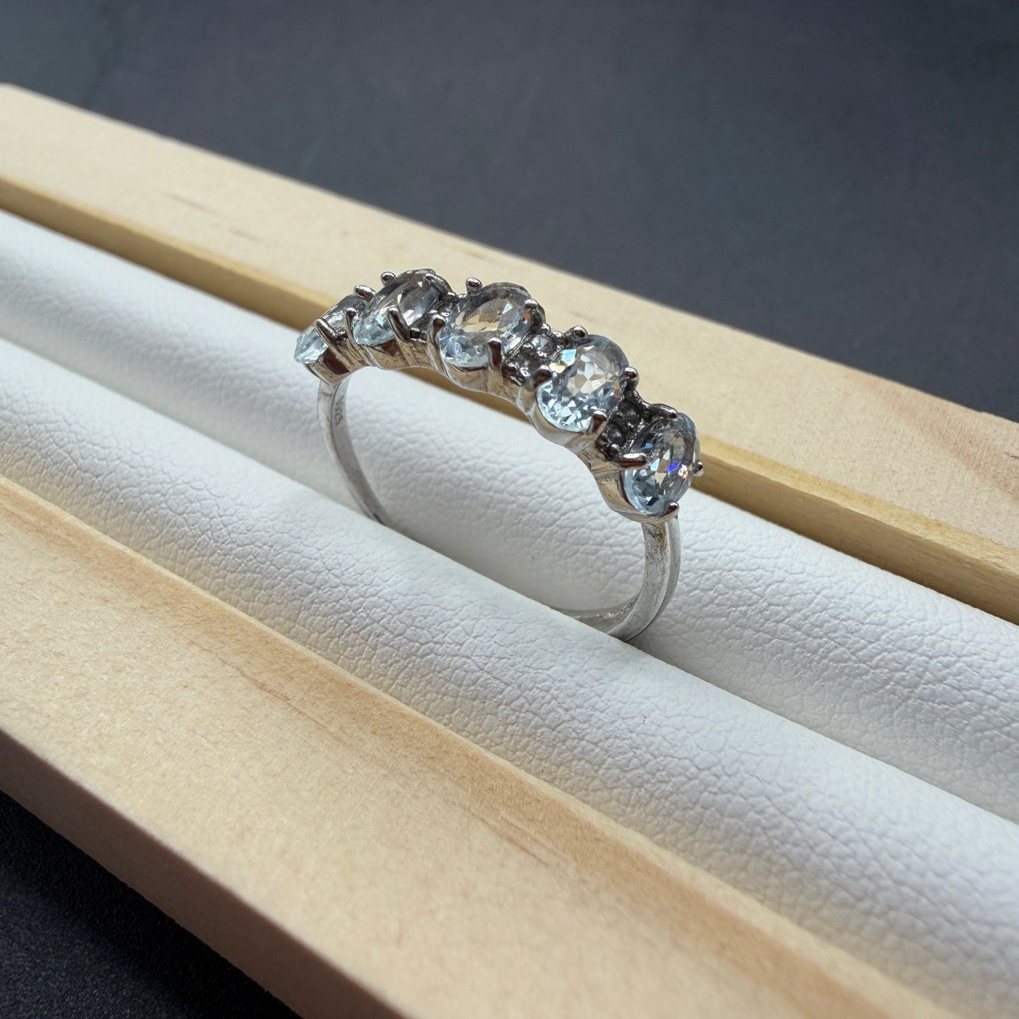 Aquamarine S925 Adjustable Ring