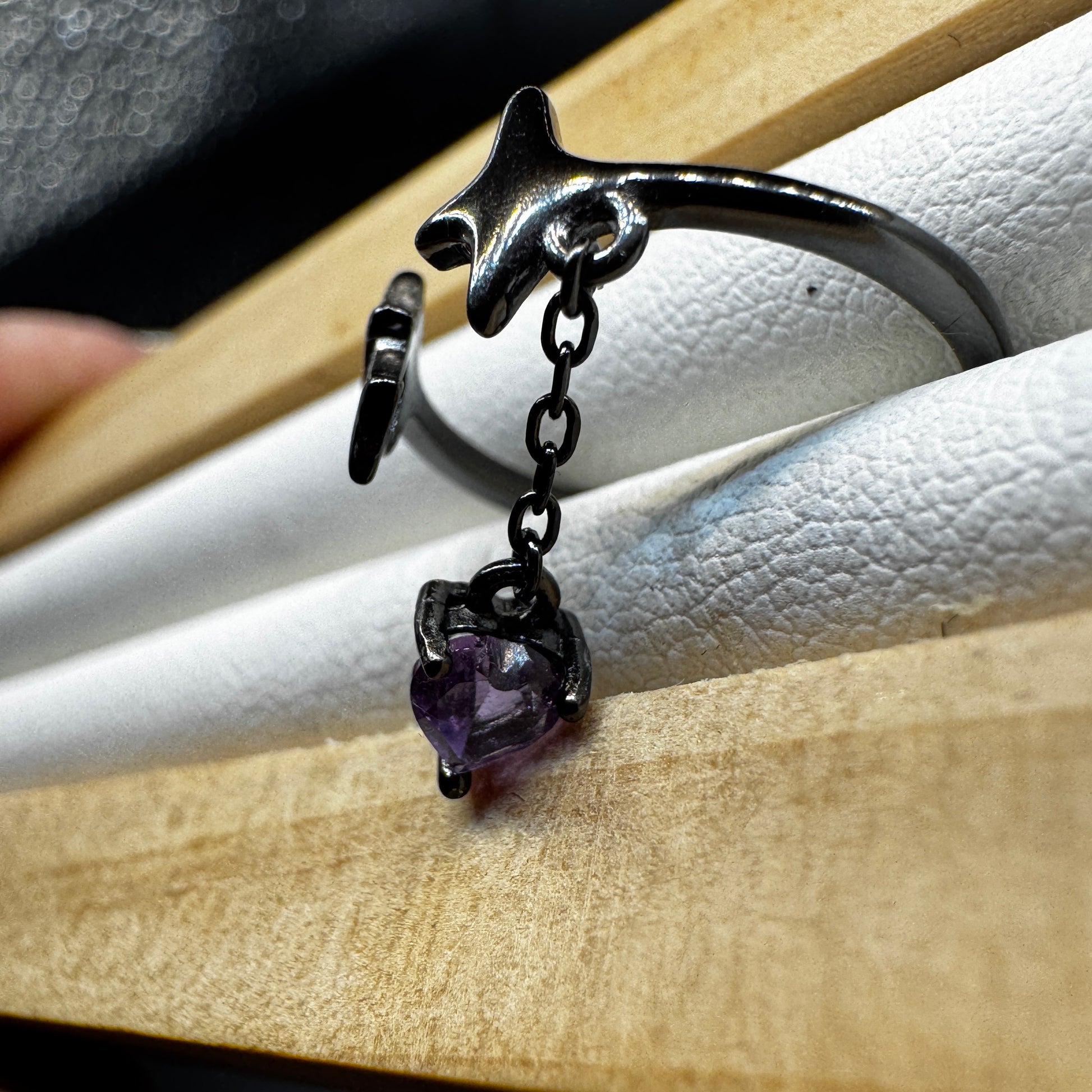 Amethyst Drop Star S925 Halloween Ring