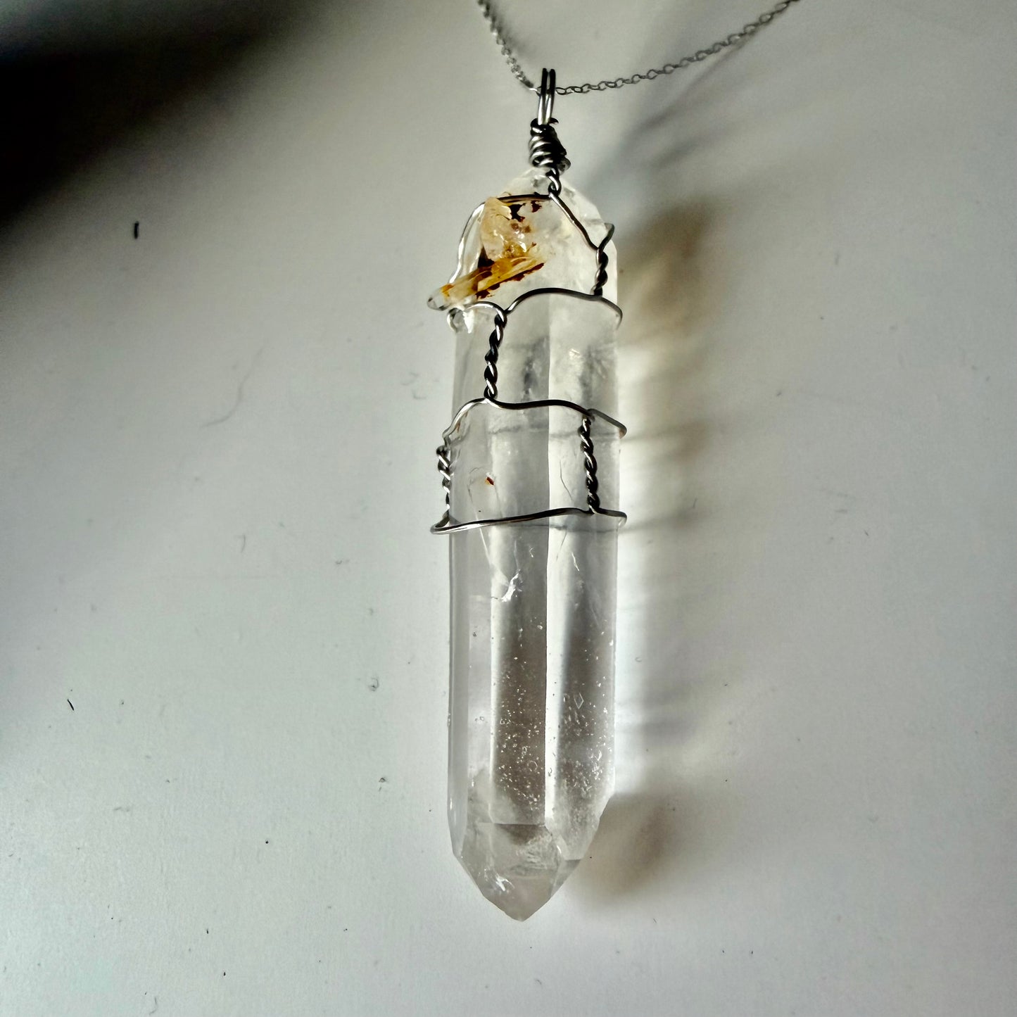 Lemurian Blue Mist Quartz S925 Handmade Necklace