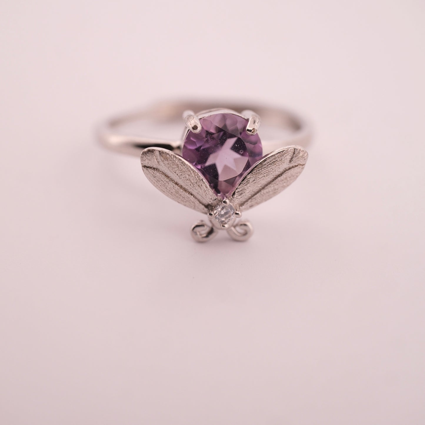 Amethyst Bee S925 Adjustable Ring