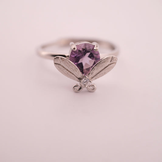 Amethyst Bee S925 Adjustable Ring
