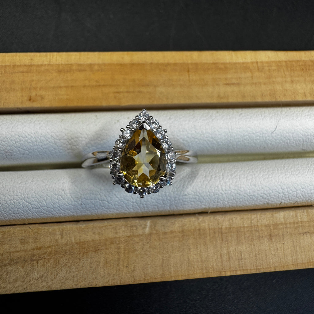Citrine S925 Adjustable Ring