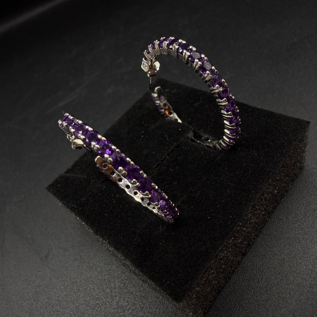 Amethyst Hoop S925 Certified Earrings
