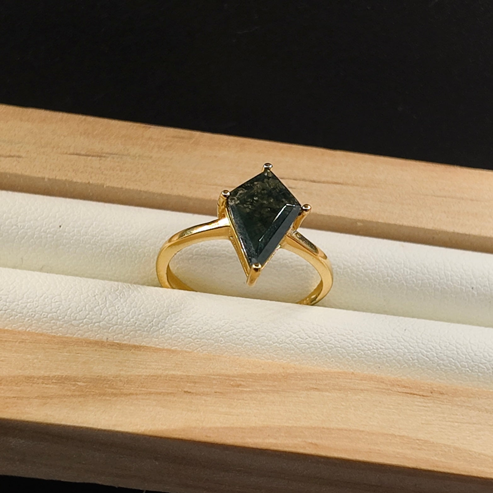 Moss Agate S925 Adjustable Ring
