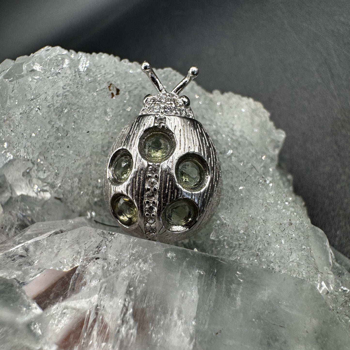 Moldavite Ladybird Necklace