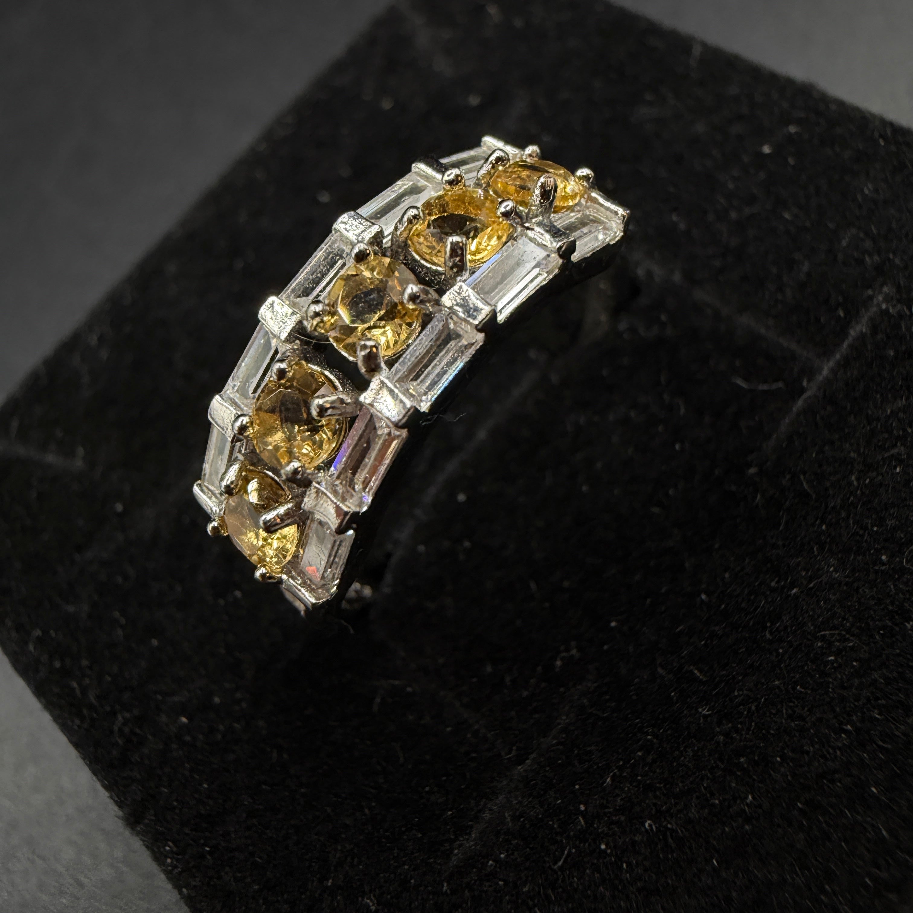 Citrine Band S925 Adjustable Ring