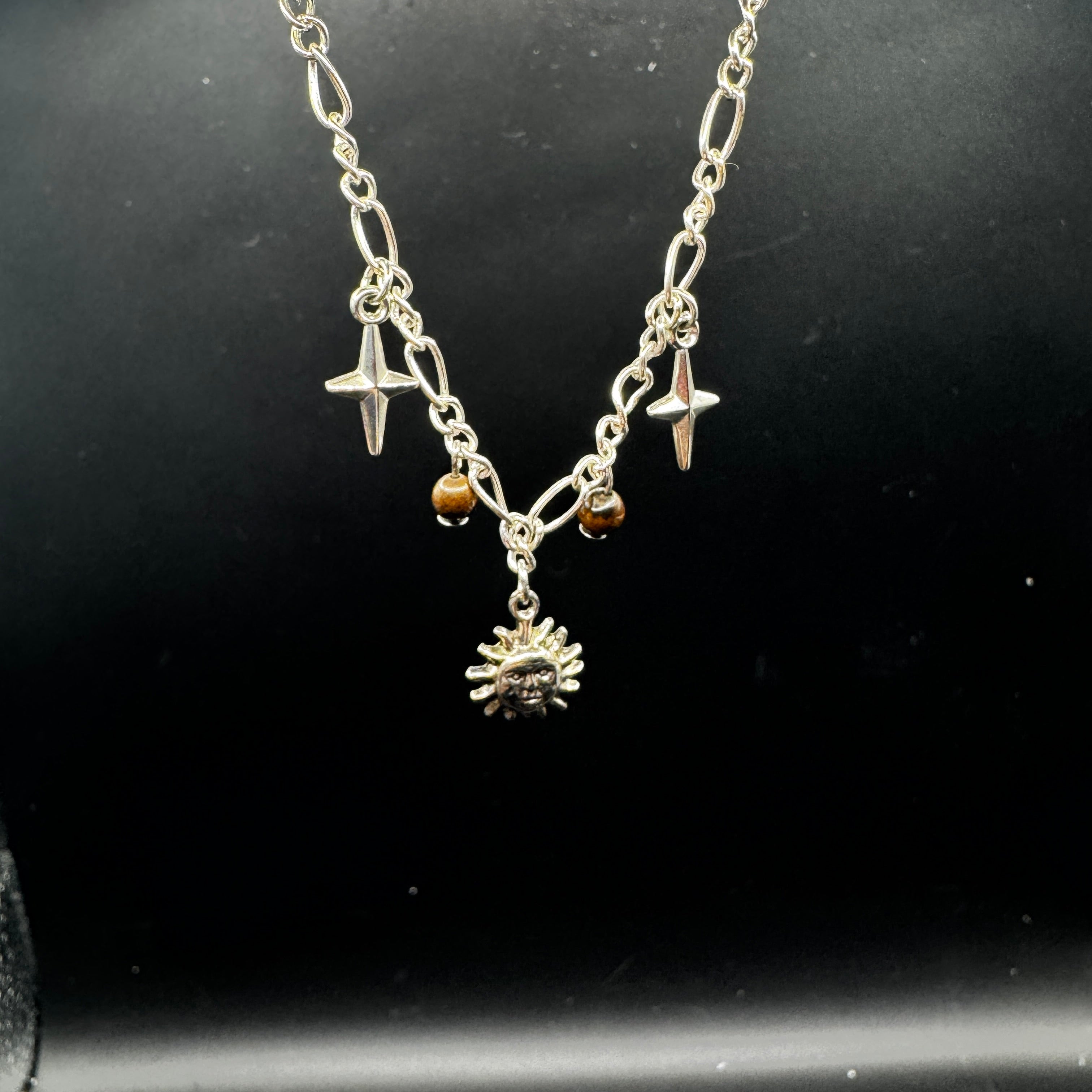 Handmade Sun & Stars Tigers Eye Choker