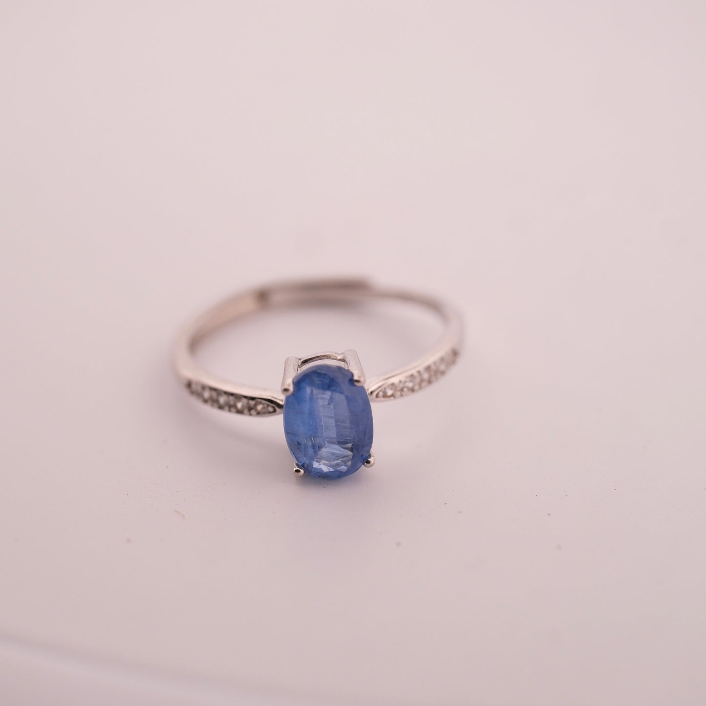 High Grade Kyanite S925 Adjustable Ring
