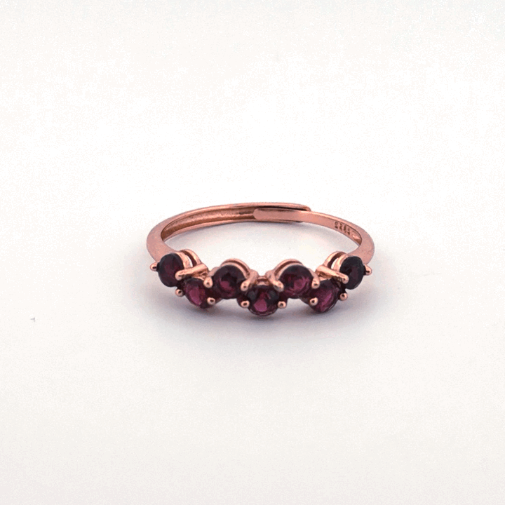 Garnet S925 Adjustable Ring
