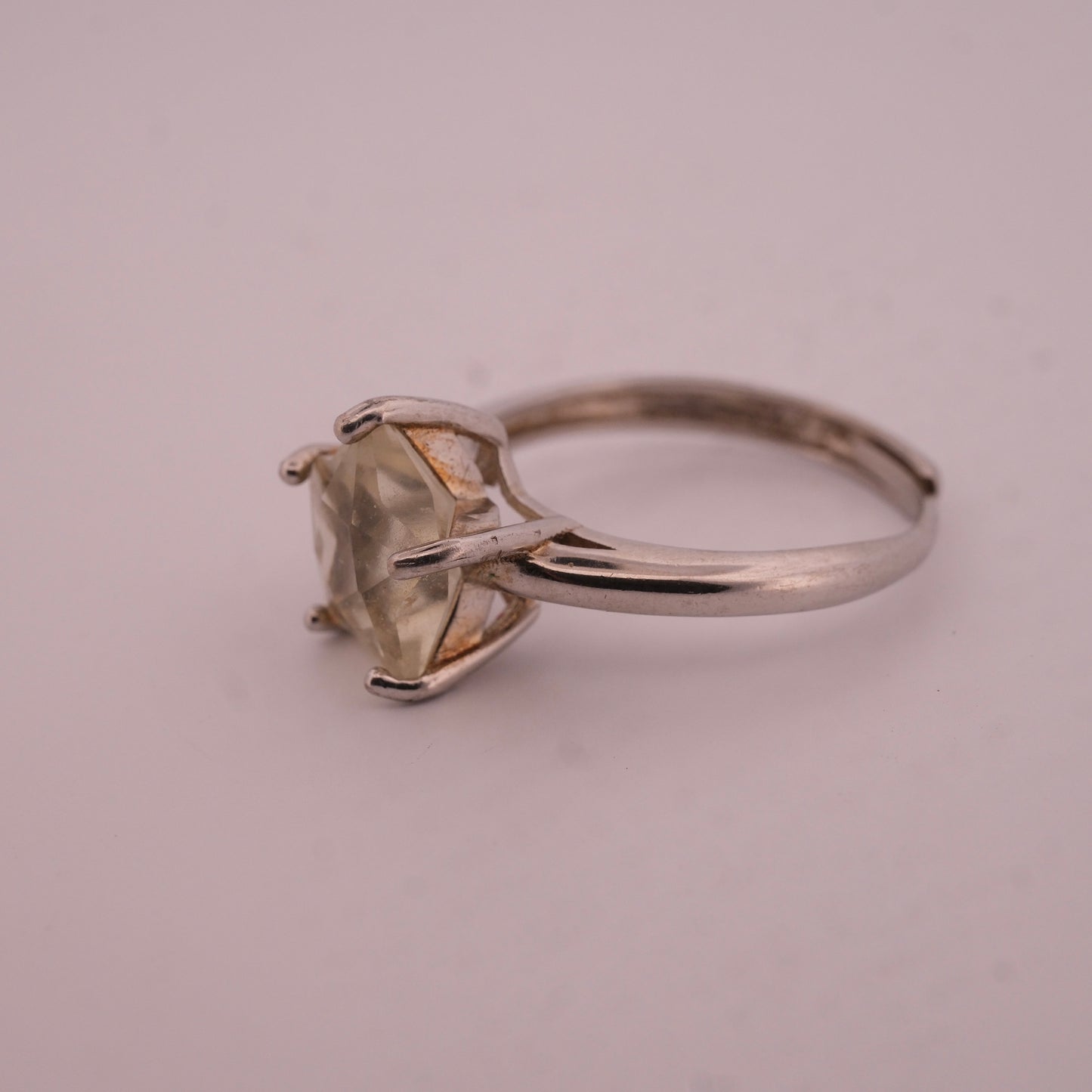 Libyan Desert Glass Star S925 Adjustable Certified Ring
