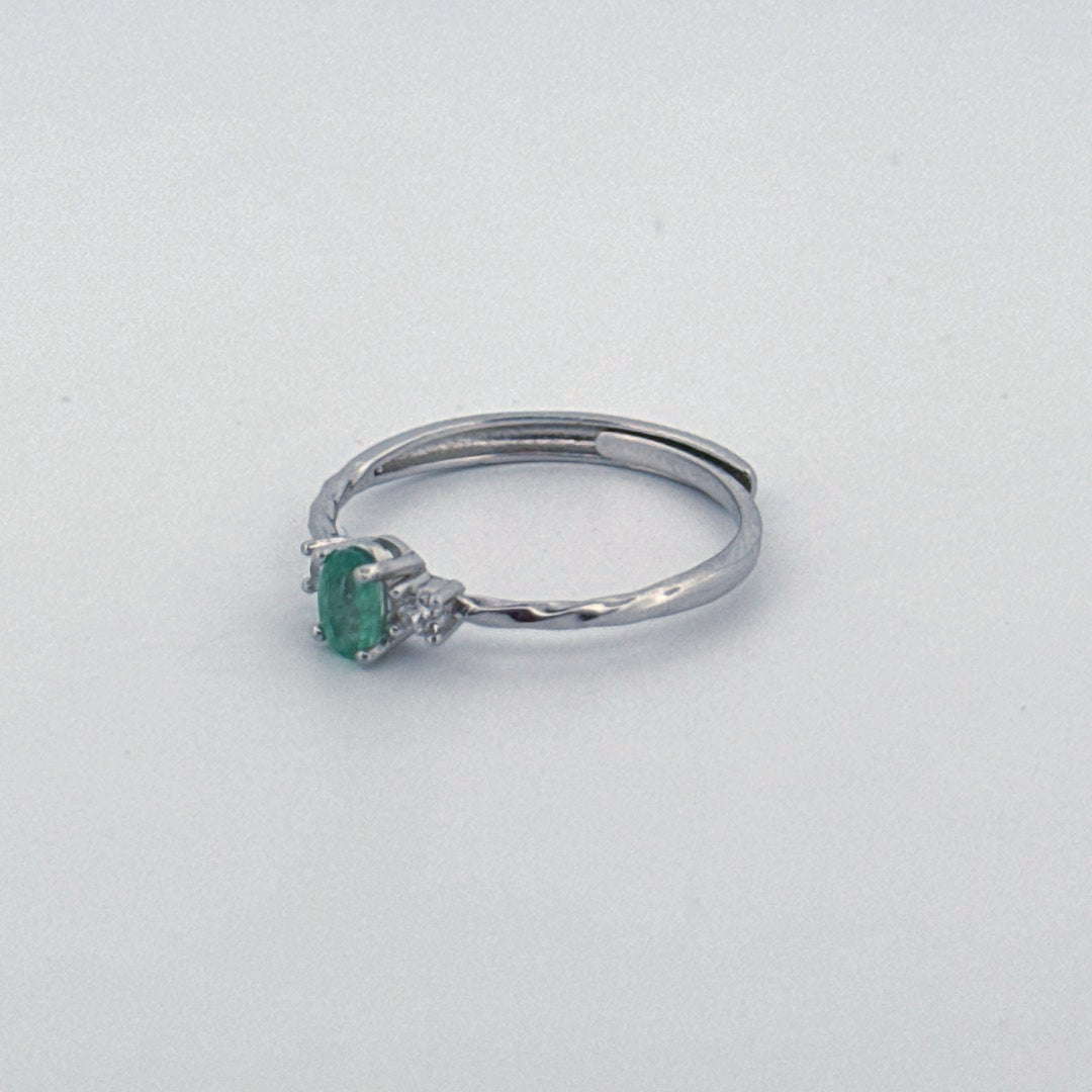 Emerald S925 Adjustable Ring
