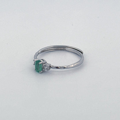 Emerald S925 Adjustable Ring