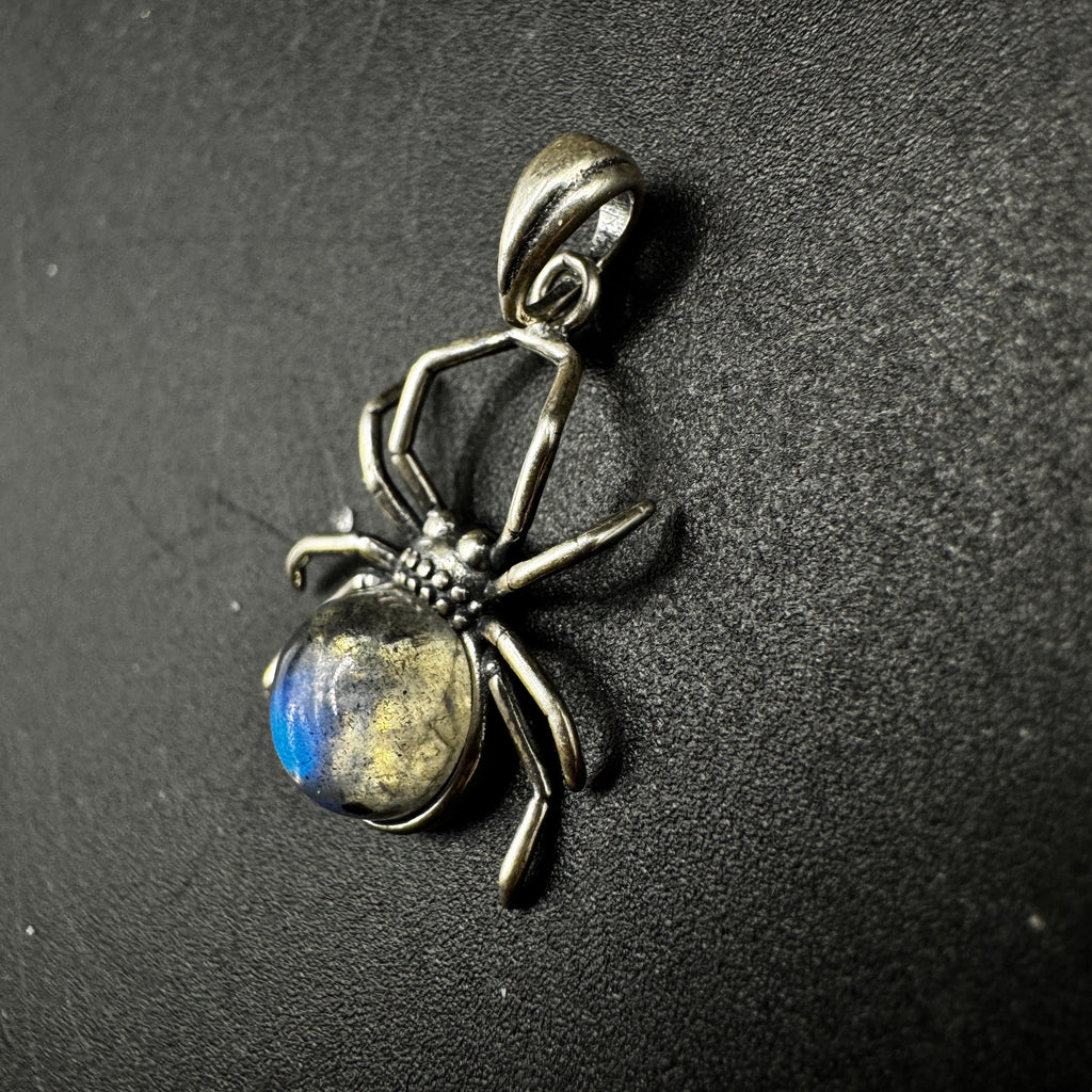 Labradorite Spider S925 Halloween Necklace