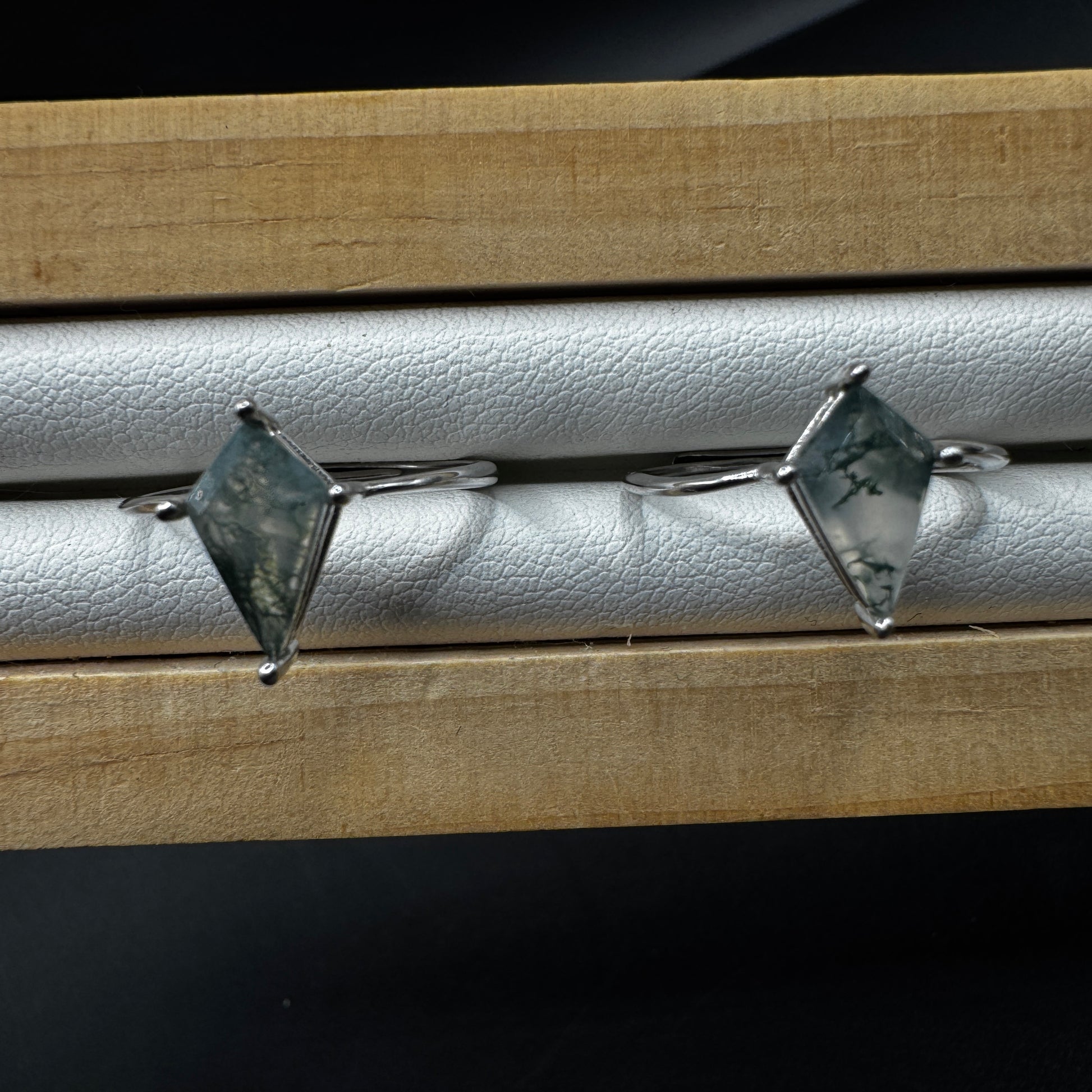 Moss Agate S925 Adjustable Ring