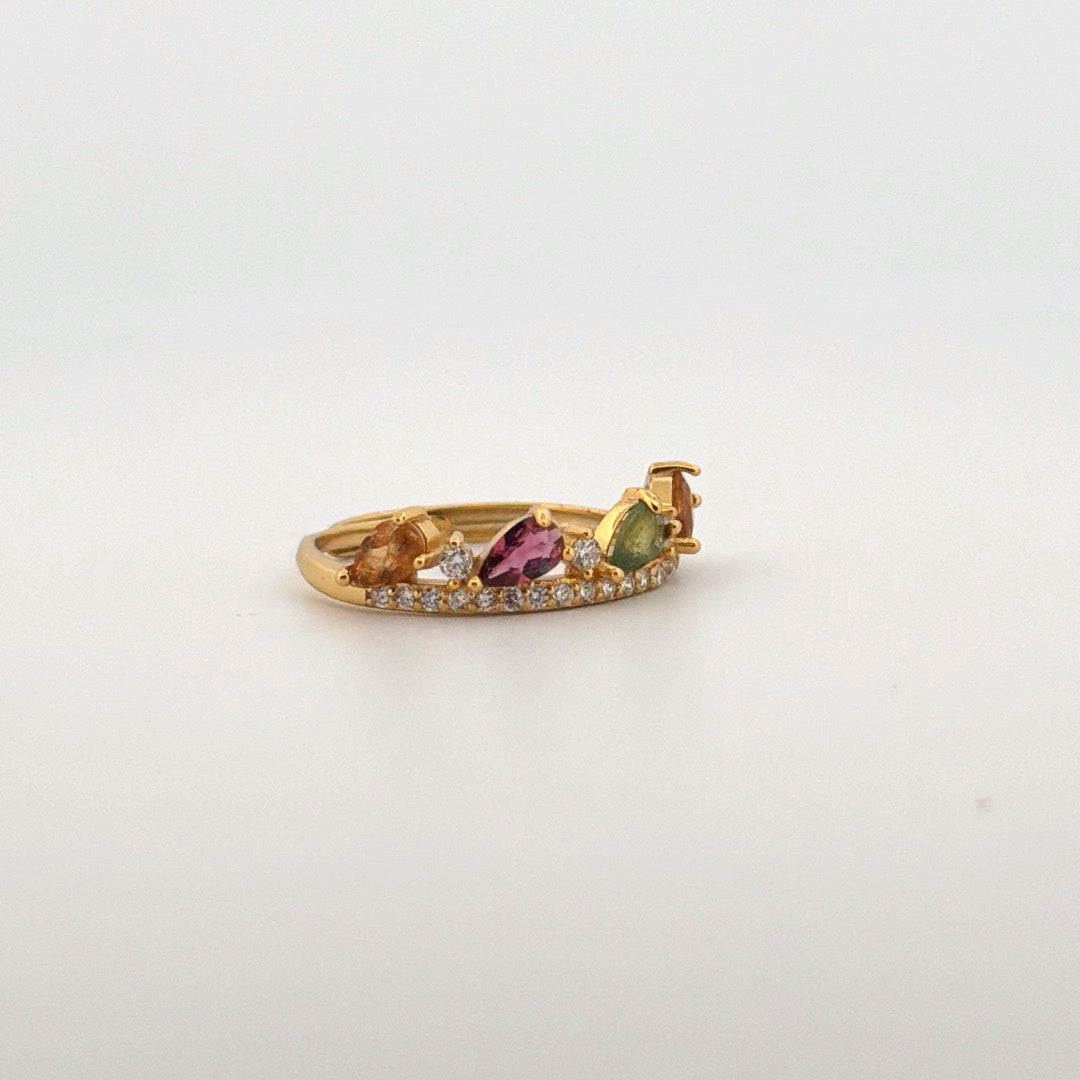Rainbow Tourmaline S925 Adjustable Ring
