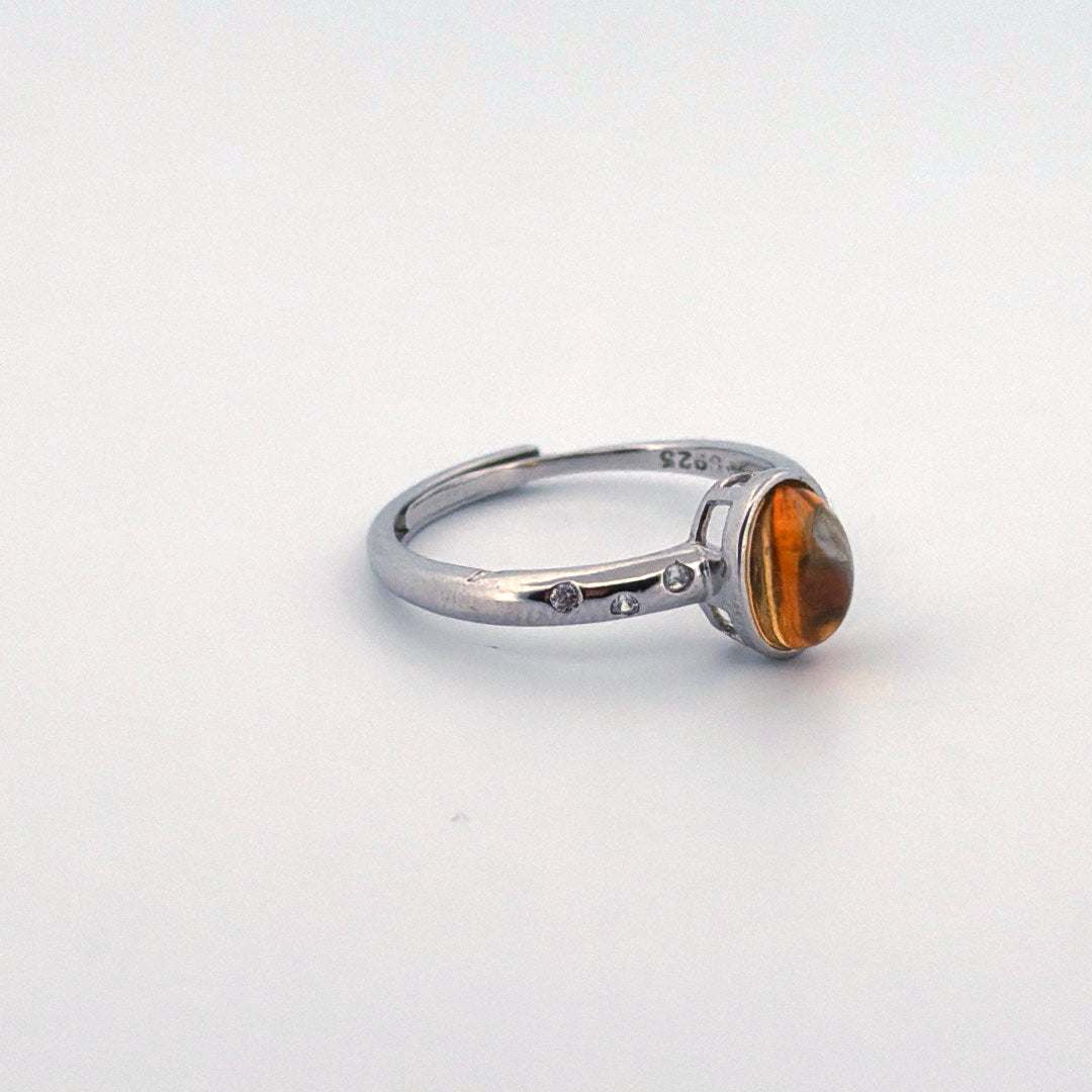 Citrine S925 Adjustable Ring