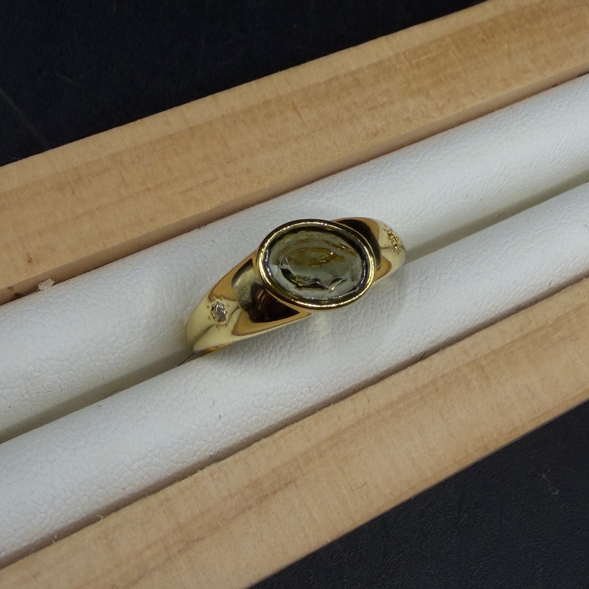 Moldavite S925 Adjustable Certified Gold Ring