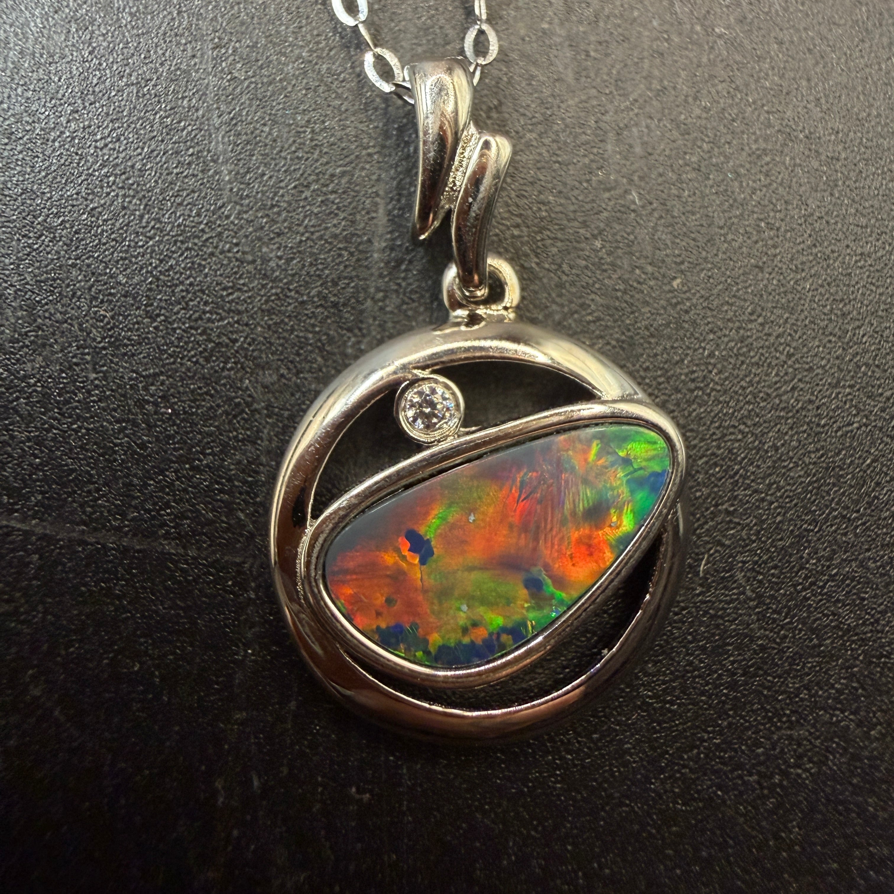 Queensland Boulder Opal S925 Necklace Super Quality