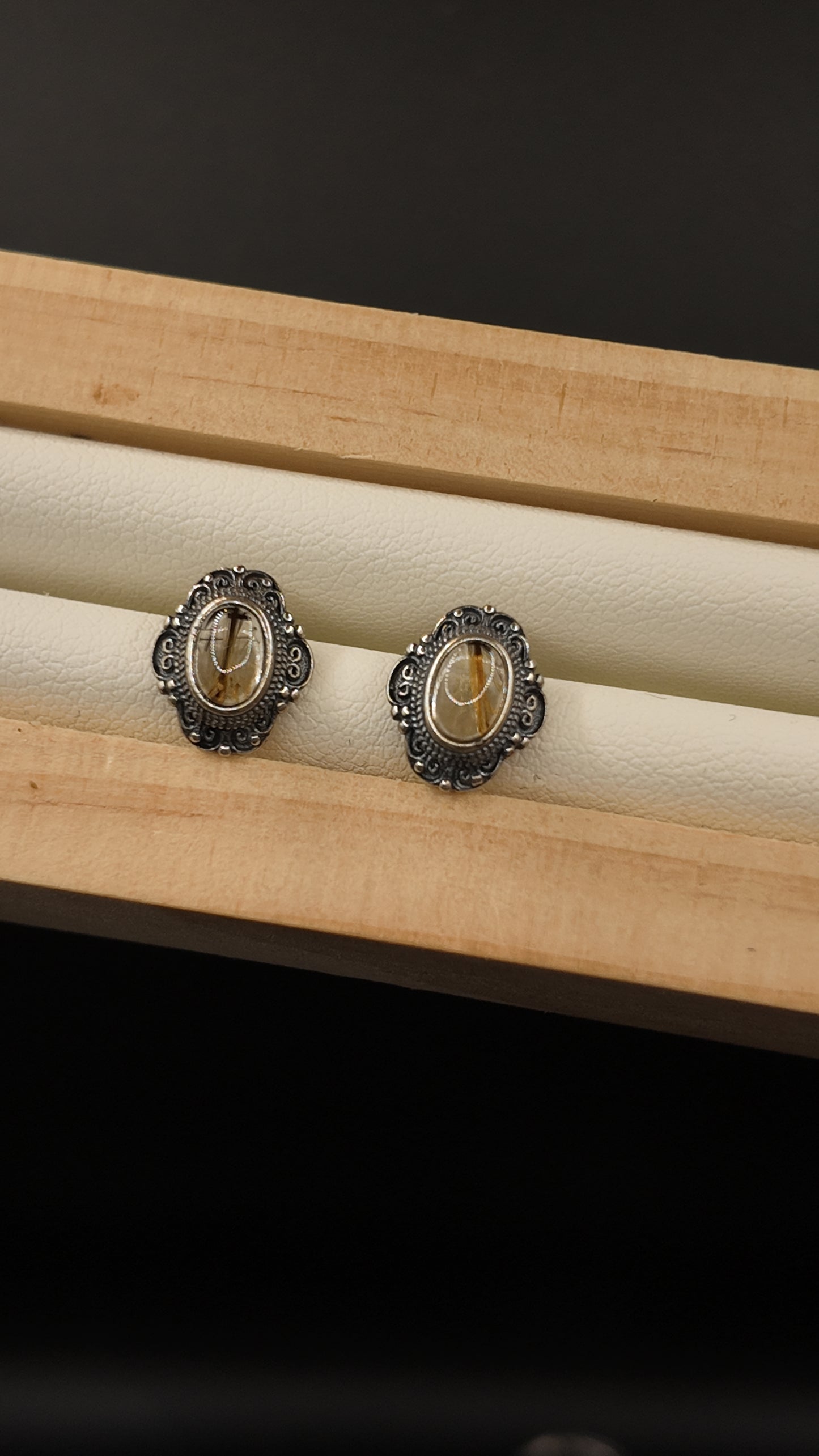 Golden Rutile S925 Earrings