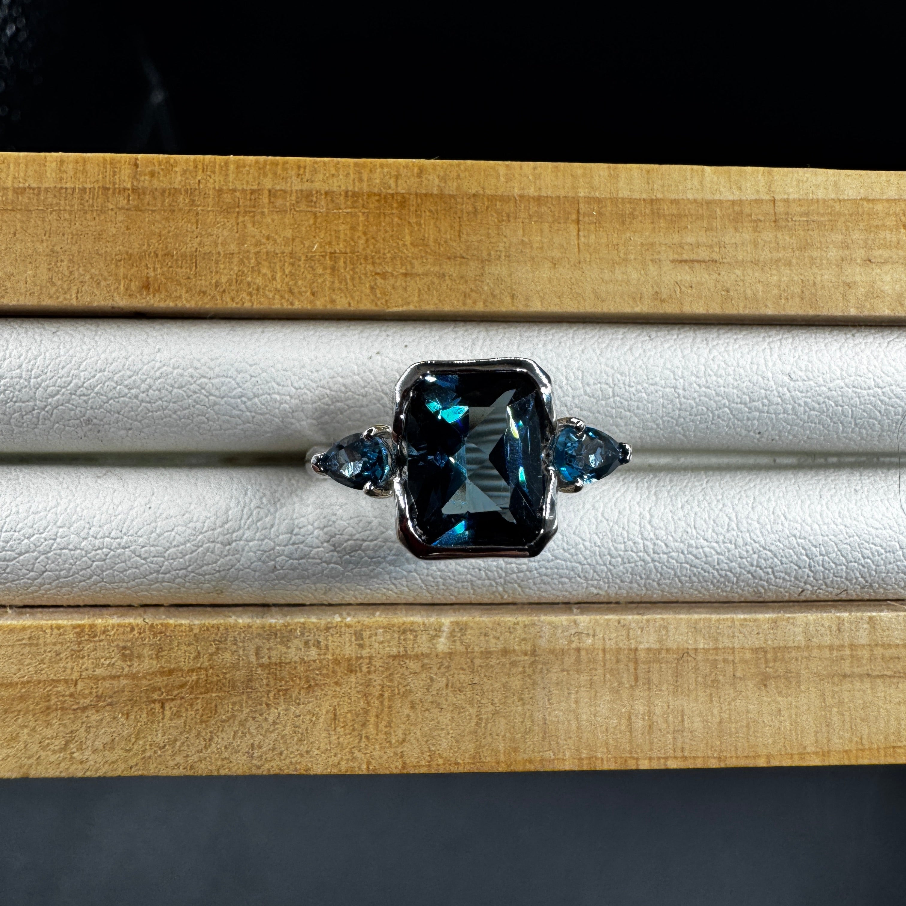 High Grade Topaz S925 Certified Adjustable Ring