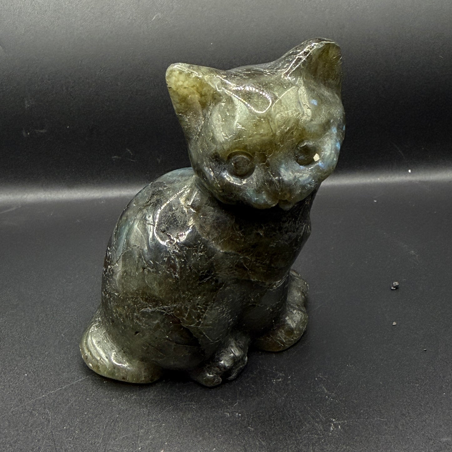 Labradorite Cat Carving