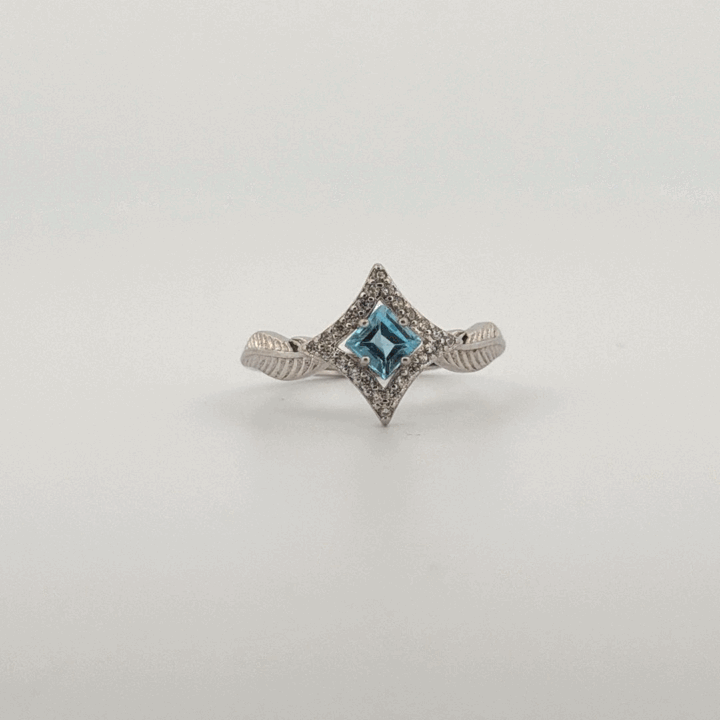 Blue Topaz S925 Adjustable Ring