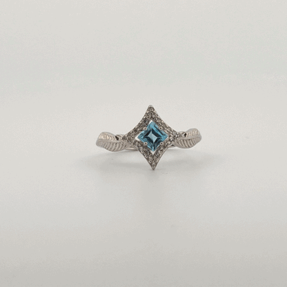 Blue Topaz S925 Adjustable Ring