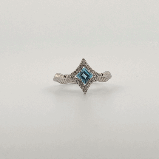 Blue Topaz S925 Adjustable Ring