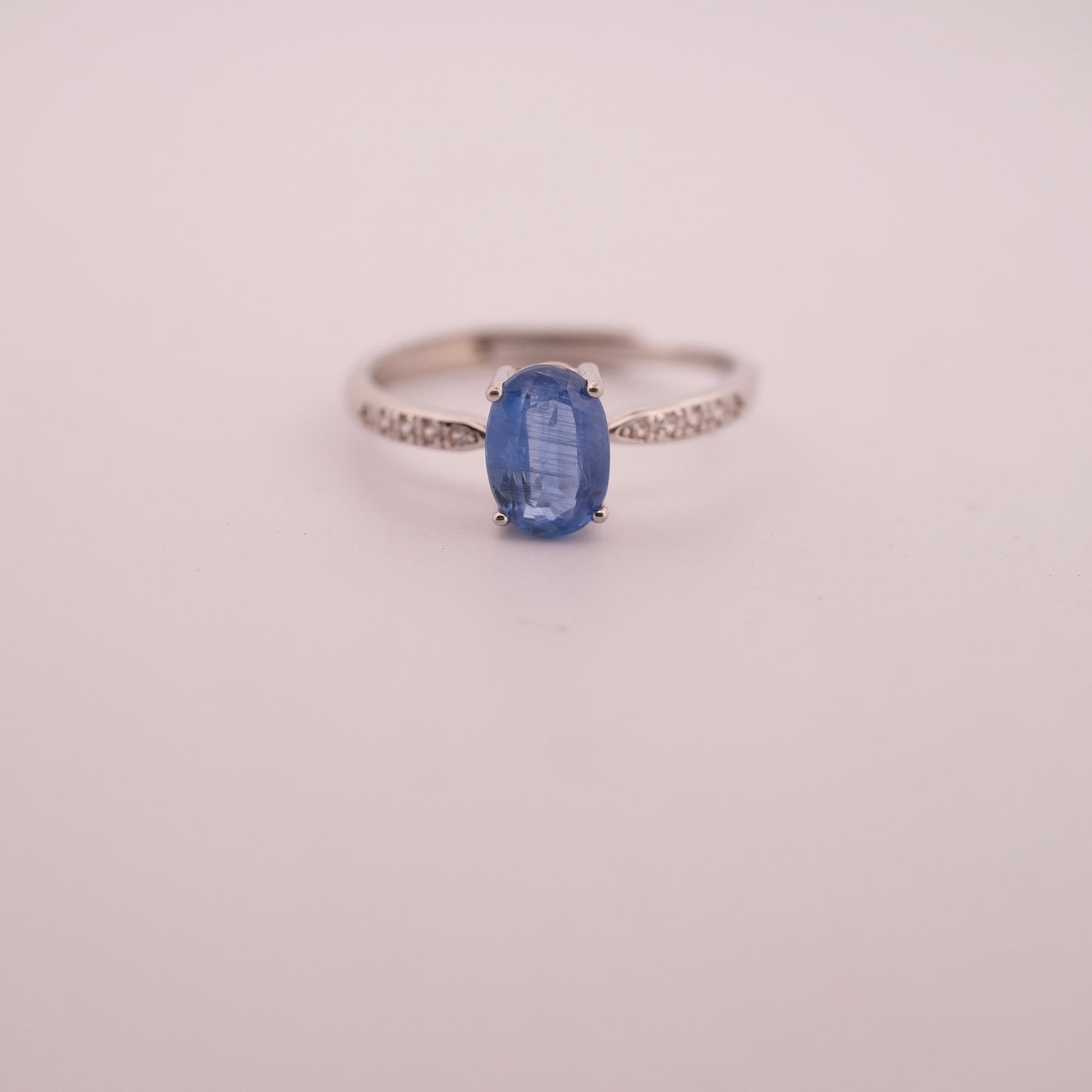High Grade Kyanite S925 Adjustable Ring