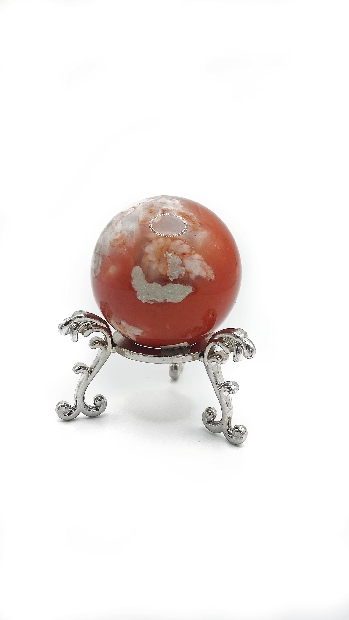 Carnelian Flower Agate Sphere