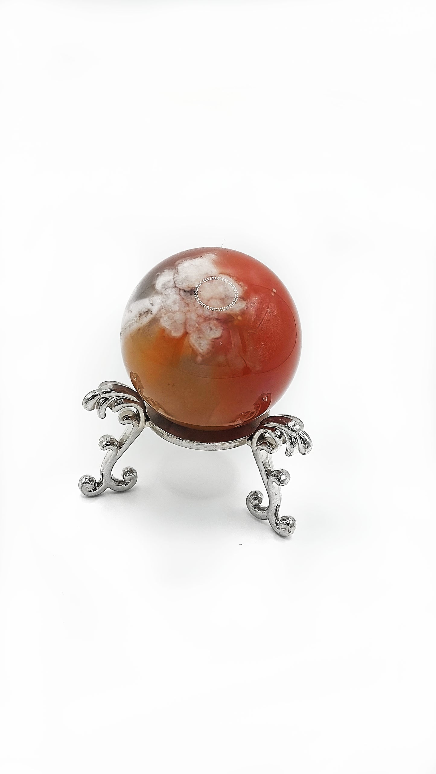 Carnelian Flower Agate Sphere