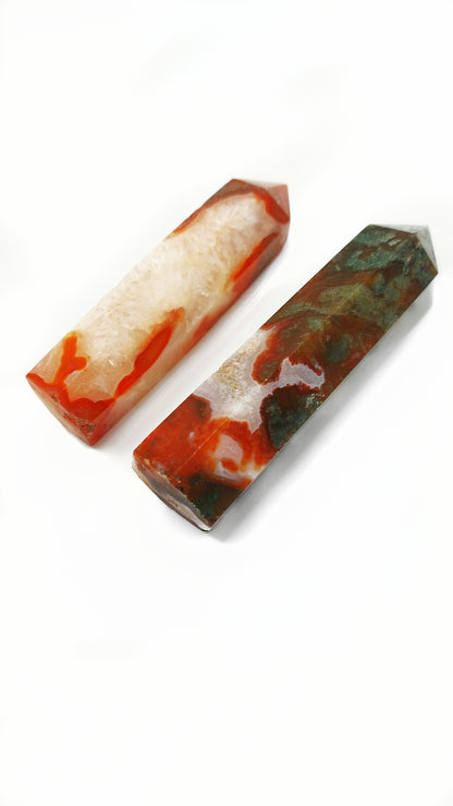 Carnelian Moss Agate Tower