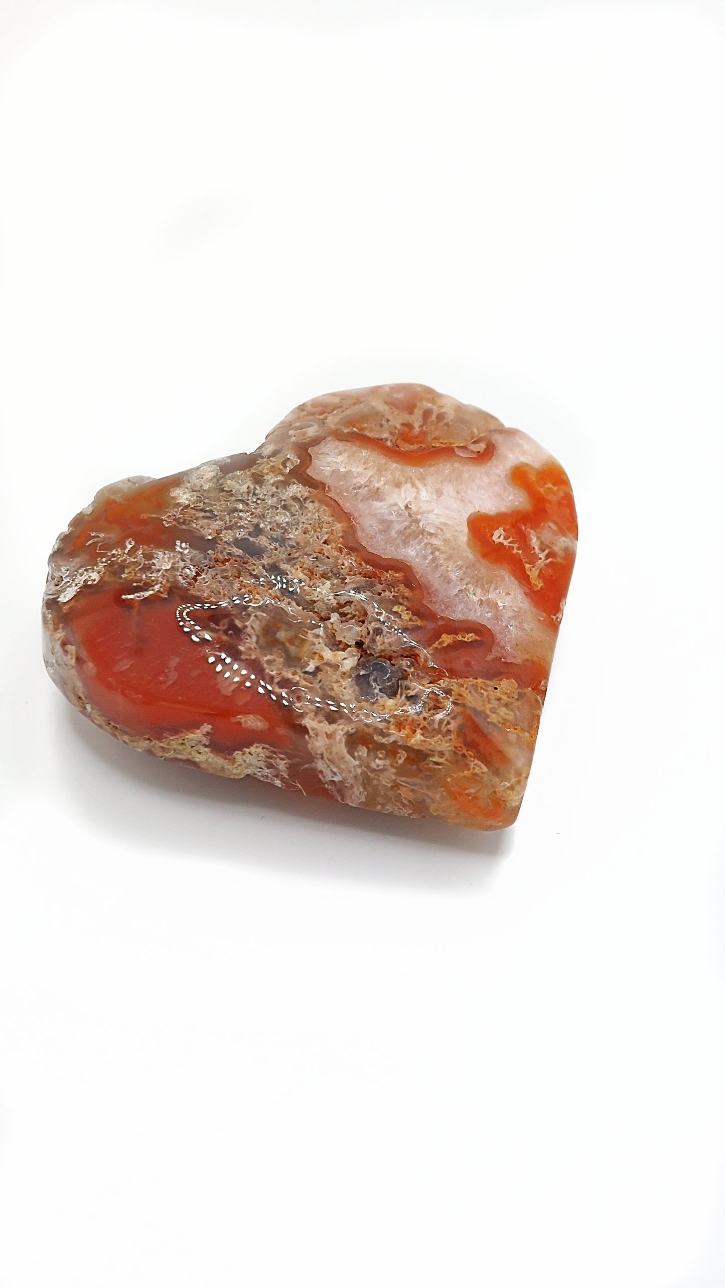 Carnelian Moss Agate Heart