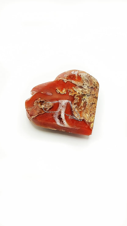 Carnelian Moss Agate Heart