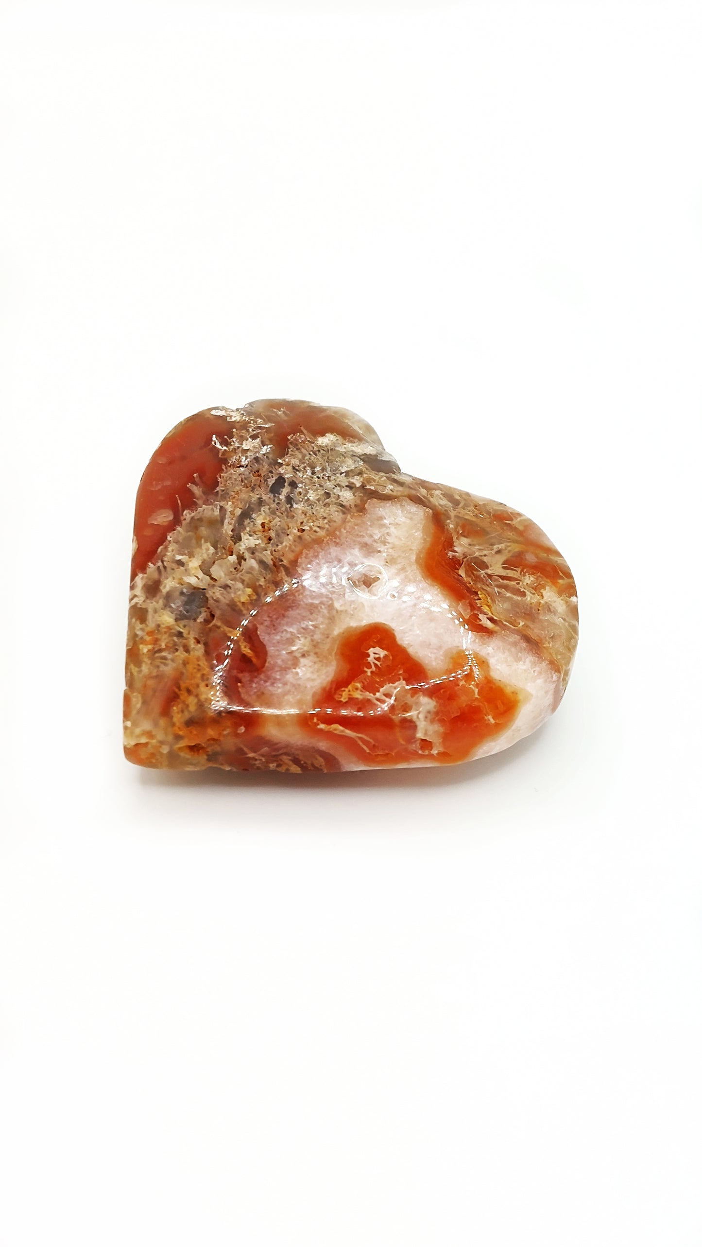 Carnelian Moss Agate Heart