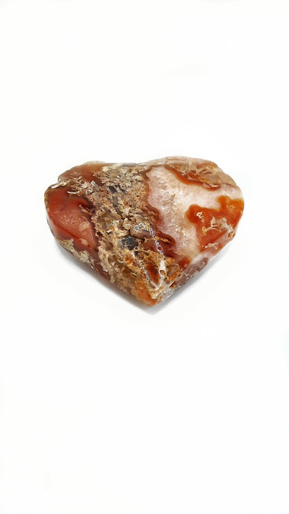 Carnelian Moss Agate Heart