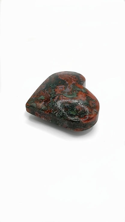 Carnelian Moss Agate Heart