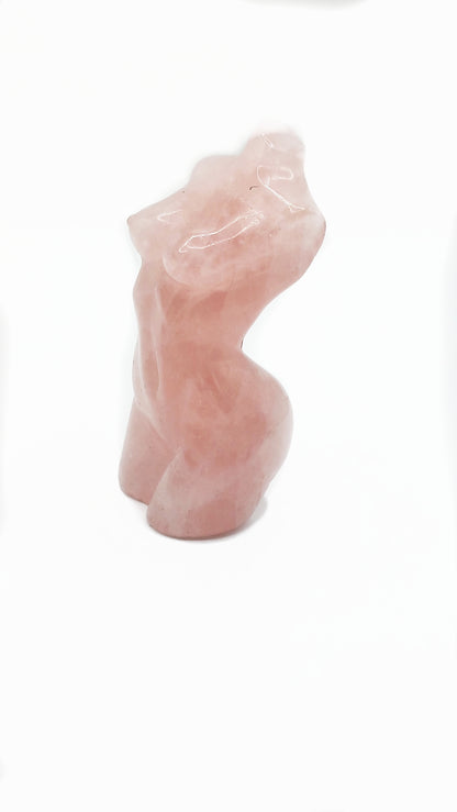 Rose Quartz Goddess Lady Body Carving