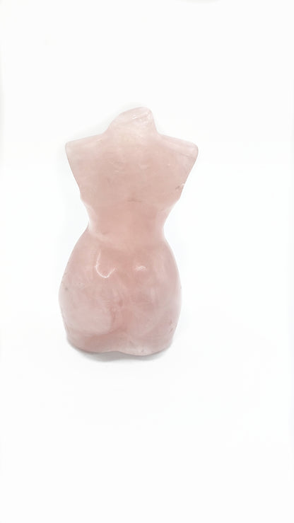 Rose Quartz Goddess Lady Body Carving