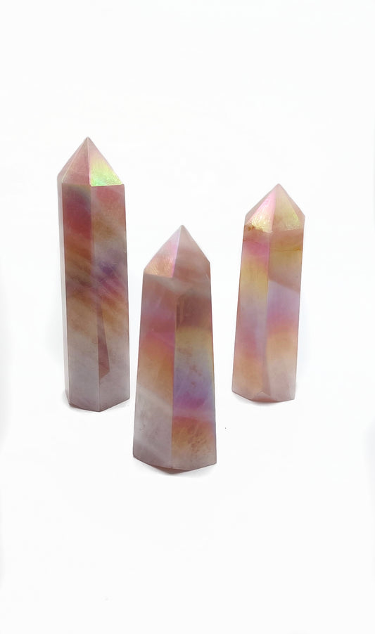 Aura Rose Quartz Tower