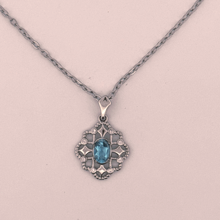 Blue Topaz S925 Necklace